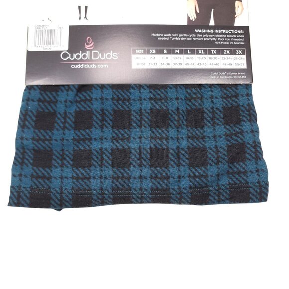 Cuddl Duds Womens Long Sleeve Crew Ultra-Soft Modal Stretch Layer L Green Plaid - Picture 4 of 10